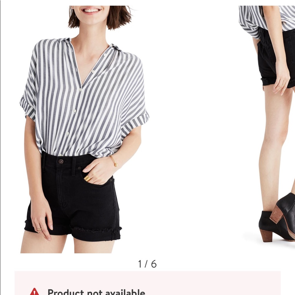 Madewell High Rise Denim Shorts - Black Size 28